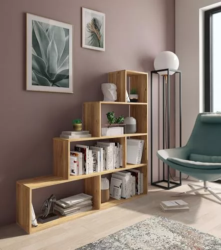 Shiito | Modelo Oxford - Estantería Escalera | Acabado en Madera Natural