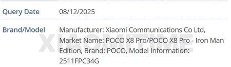 Poco X8 Pro Iron Man Editio