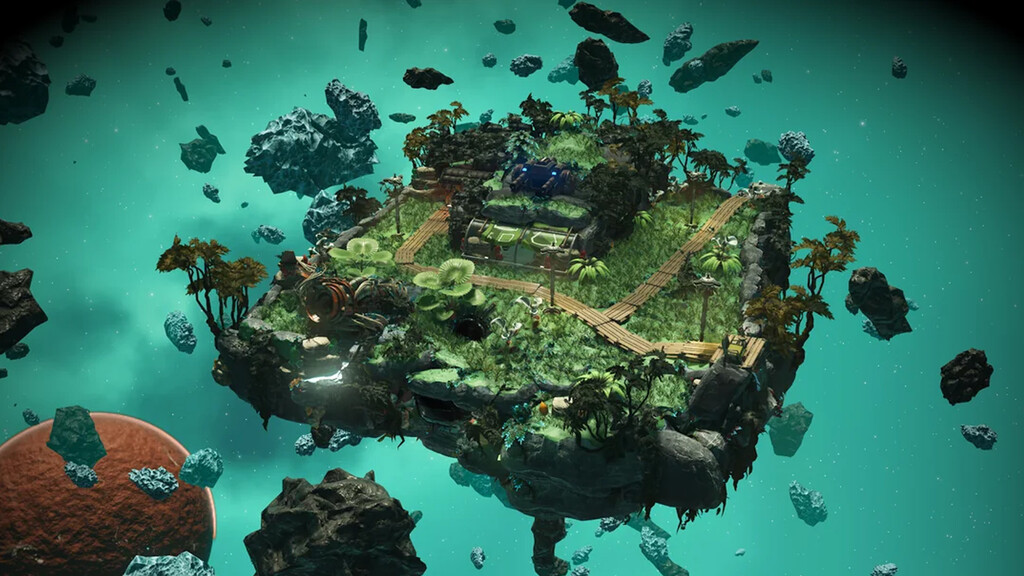 Este jugador de No Man's Sky ha convertido su nave en una isla paradisíaca flotante: puede hacer una barbacoa mientras surca el espacio 