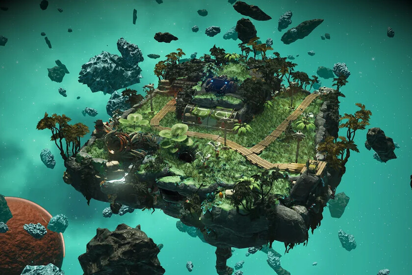 Un jugador de No Man's Sky crea una corbeta con forma de isla paradisíaca flotante