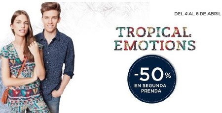 50 % de descuento en la segunda prenda de Springfield, hasta el día 6 de abril
