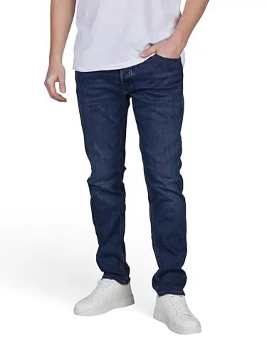 JACK & JONES JJIGLENN - Pantalones vaqueros elásticos para hombre, ajustados, color azul y negro, talla 30, 31, 32, 33, 34, 36, 38, 33W / 36L