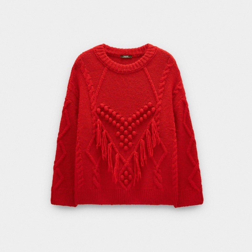 Jersey de punto con detalles trenzados y flecos de Parfois

