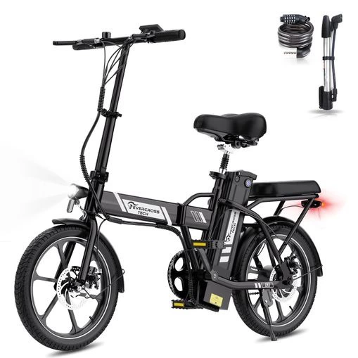 Bicicleta Eléctrica Plegable De 16" 350w 36v13a Evercross Ek5s Negro
