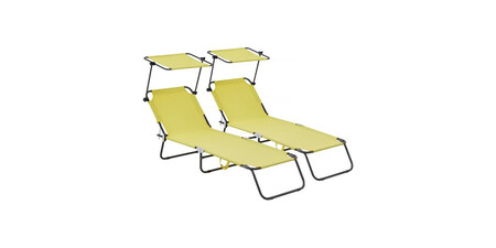 set de tumbonas plegables Lazy con parasol