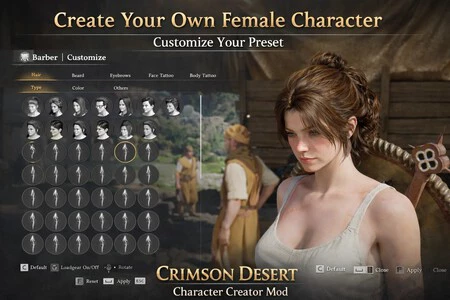 Crimson desert creador de personajes