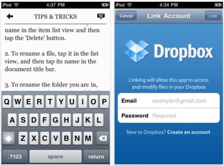 PlainText, edita y comparte documentos con Dropbox desde tu dispositivos iOS