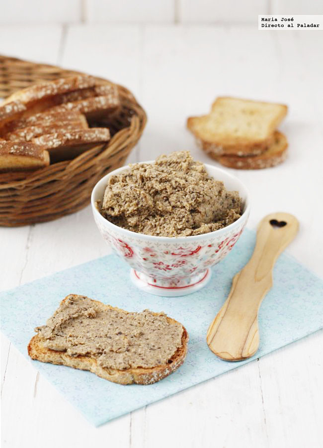 Receta de paté vegetal para un pica pica o una merienda sin remordimientos