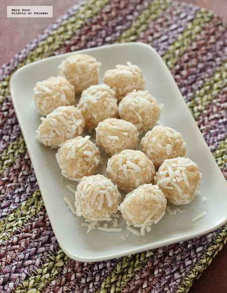 Bocadillos dulces de coco. Receta