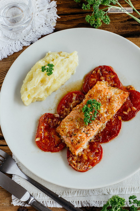 Salmón asado al balsámico. Receta fácil.