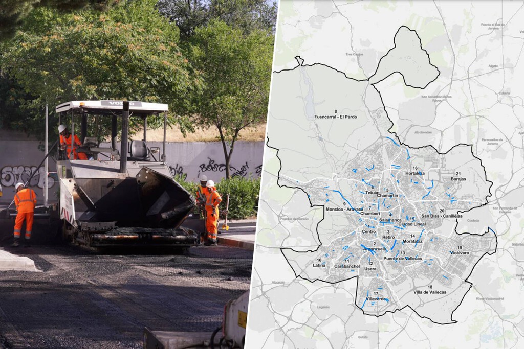 El mapa de la Operación Asfalto 2026 de Madrid: ya puedes consultar las 205 calles afectadas este verano