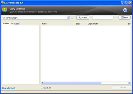 Glary Undelete, para recuperar archivos borrados