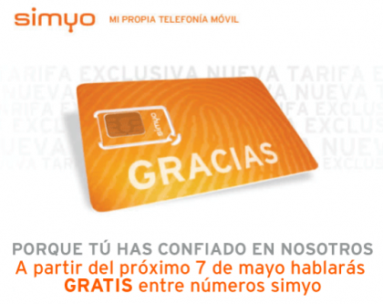 Simyo anuncia llamadas gratuitas a partir del 7 de mayo