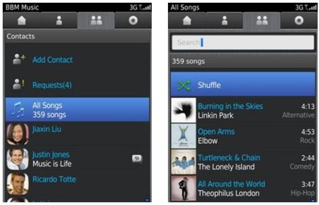 RIM lanza oficialmente el servicio BlackBerry Messenger Music en fase beta