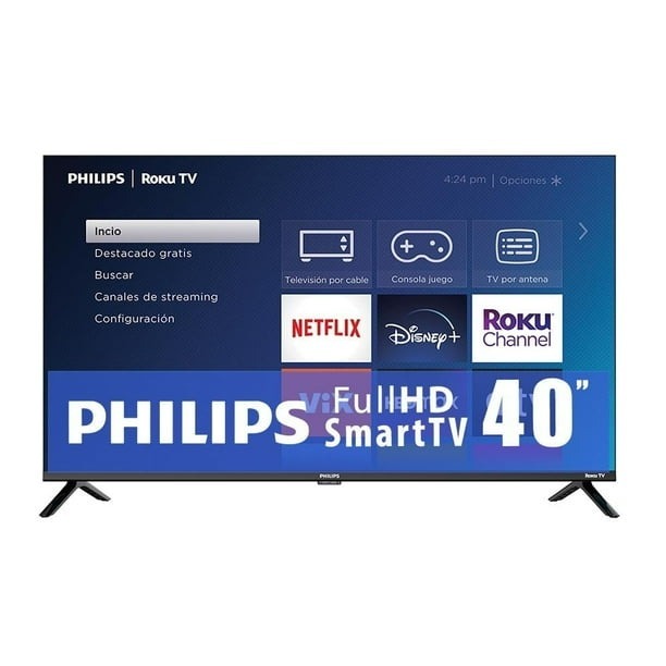 Pantallas Smart TV Phillips Roku 40 pulgadas y Hisense Vidaa 40 pulgadas