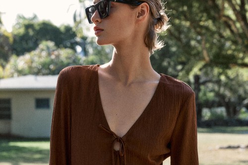 vestido marrón de zara
