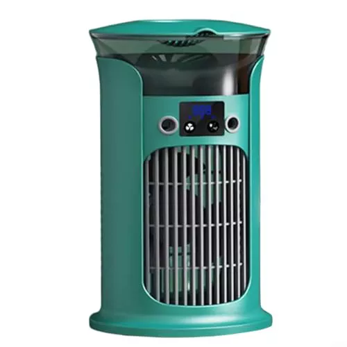 HEIBTENY Enfriador de aire evaporativo portátil con tanque de agua de 880 ml, ventilador de niebla silenciosa de 3 velocidades, enfriamiento de gran angular de 180 ° para dormitorio, oficina