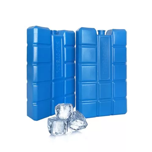 BEMAY – Placas de Hielo Portátil para Nevera y Bolsa Térmica Porta Alimentos. Bloque Acumulador de Frio Reutilizable para Congelar Bebida y Comida de Viaje o Trabajo. (4 Unidades)