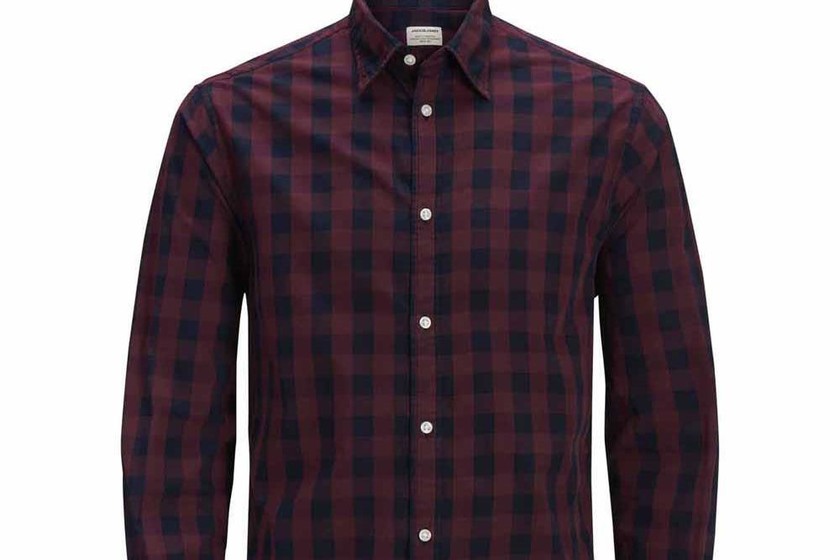 JACK & JONES heren Overhemd Jjegingham Twill Shirt L/S Noos, Whisper wit, XS