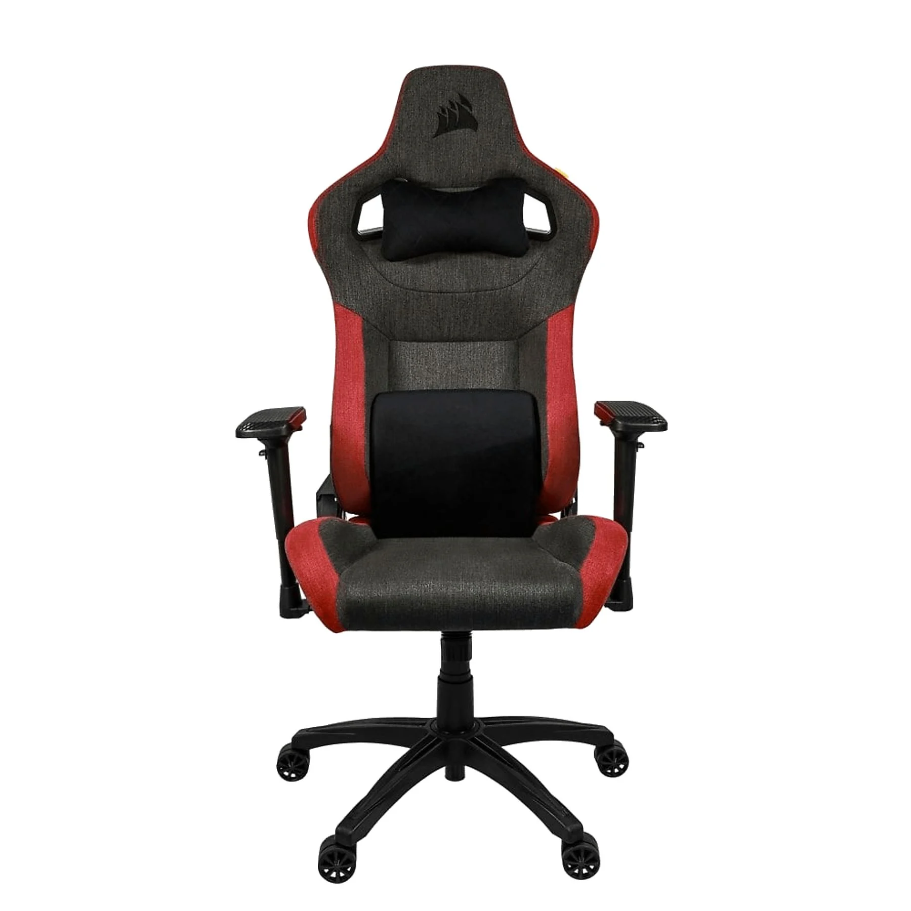 Silla gaming - Corsair T3 Rush, Reposacabezas 4D, Espalda inclinable, Hasta 120 kg, Almohadilla incluida, Rojo