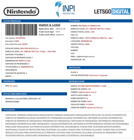 Mario Luigi Registro Mario Luigi Registro