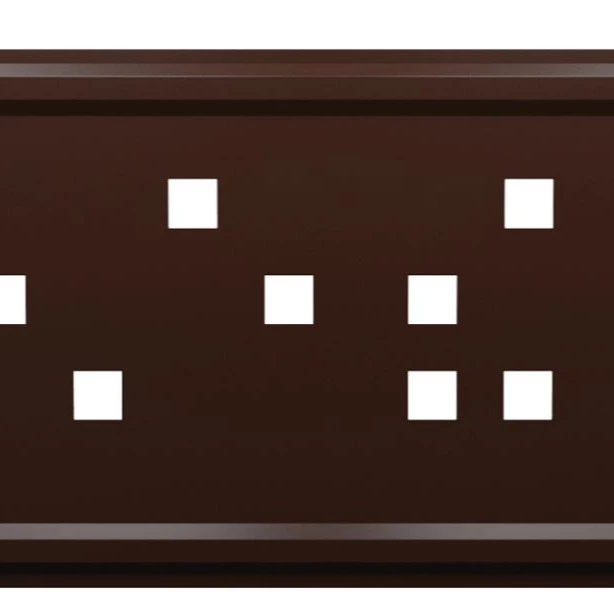 Panel remate valla acero galvanizado FRANJA CUADROS MARRÓN FORJA 44x73,5 cm
