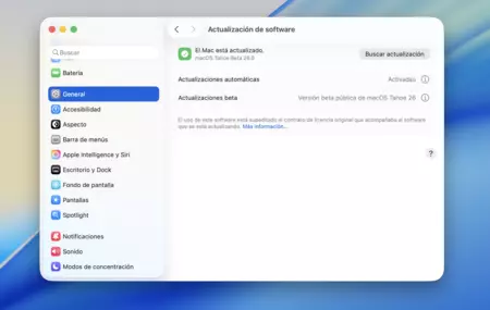 Instalar beta pública macOS 26