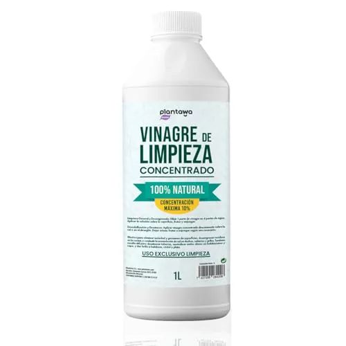 PLANTAWA Vinagre de Limpieza Concentrado 10º 1L | Limpiador Multiusos Natural y Potente, Antical Eficaz | Desinfecta, Desengrasa y Elimina la Cal de Superficies