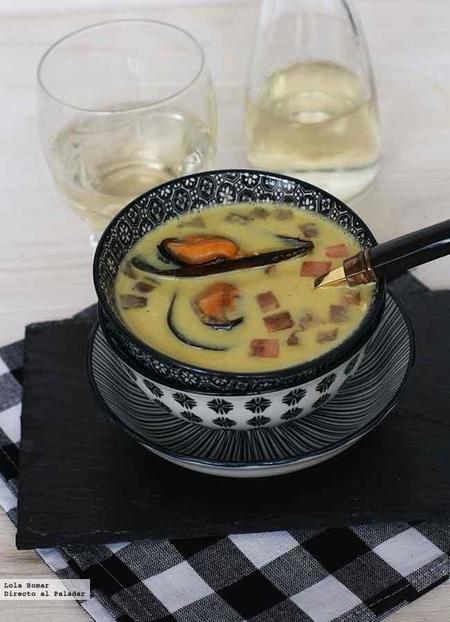 Sopa de mejillones en crema. Receta