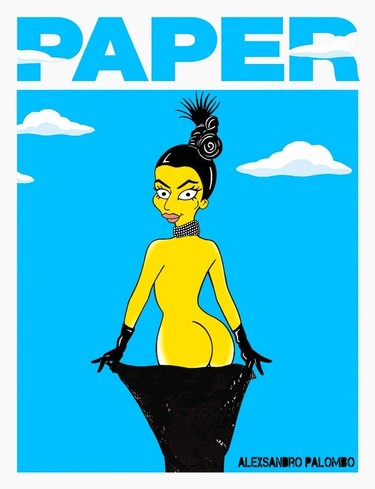 Si hay polémica aleXsandro Palombo aparece. Y esta vez la Kardashian se simpsoniza (para Paper)