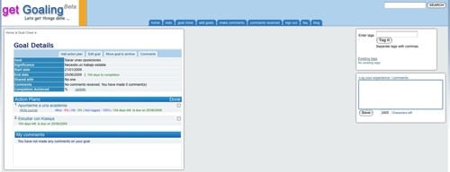 Get Goaling, ponte metas y crea tu plan de acción para cumplirlas