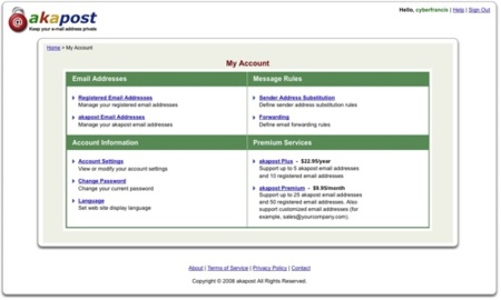 Akapost, oculta tu verdadero e-mail por otra nueva dirección