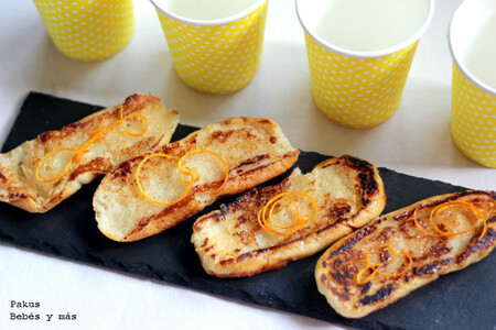 Torrijas sin freír especiales para niños. Receta de Semana Santa