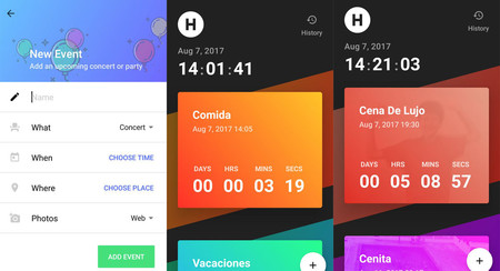 Hurry: la nueva app de Sam Ruston es una vistosa cuenta atrás para eventos