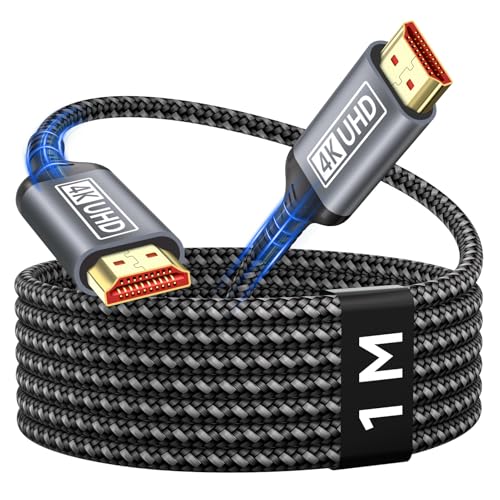 Nersligek 4K HDMI Cable 1Meter, Ultra HDMI 2.0 High Speed ​​Cable 18Gbps Support 4K@60Hz HDR, HDCP2.2, Ethernet, 3D, ARC, Compatible with Laptop, Monitor, PS5, PS4, Xbox, TV, PC