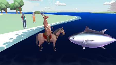 DEEEER Simulator, el loco juego de un ciervo con pistolas que conduce un robot hecho con cuerpos de otros animales