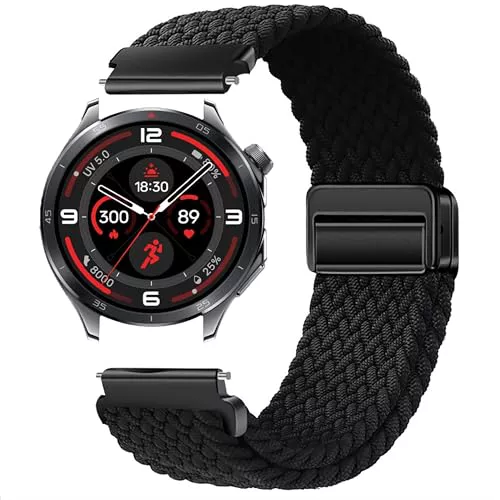 GIOPUEY Correas Compatible con OnePlus Watch 3, Correa Tejida de Nailon Suave [Unisexo] [Transpirable] - Black