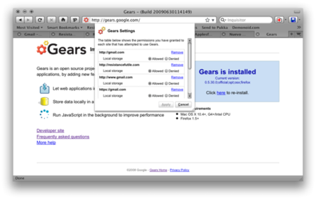 Utiliza Google Gears en Firefox 3.5