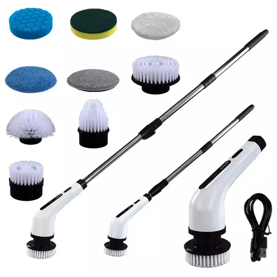 Cepillo de limpieza eléctrico 9 en 1， cepillo de limpieza giratorio inalámbrico multifuncional