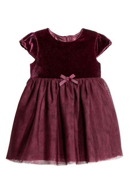 Vestido Bebe Granate Terciopelo