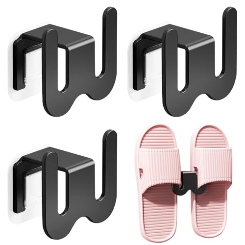 WhaleO Colgante de Zapatero en Metal para Entrada - 4 Piezas Sin Taladrar, Moderno para Baño, Dormitorio y Salón