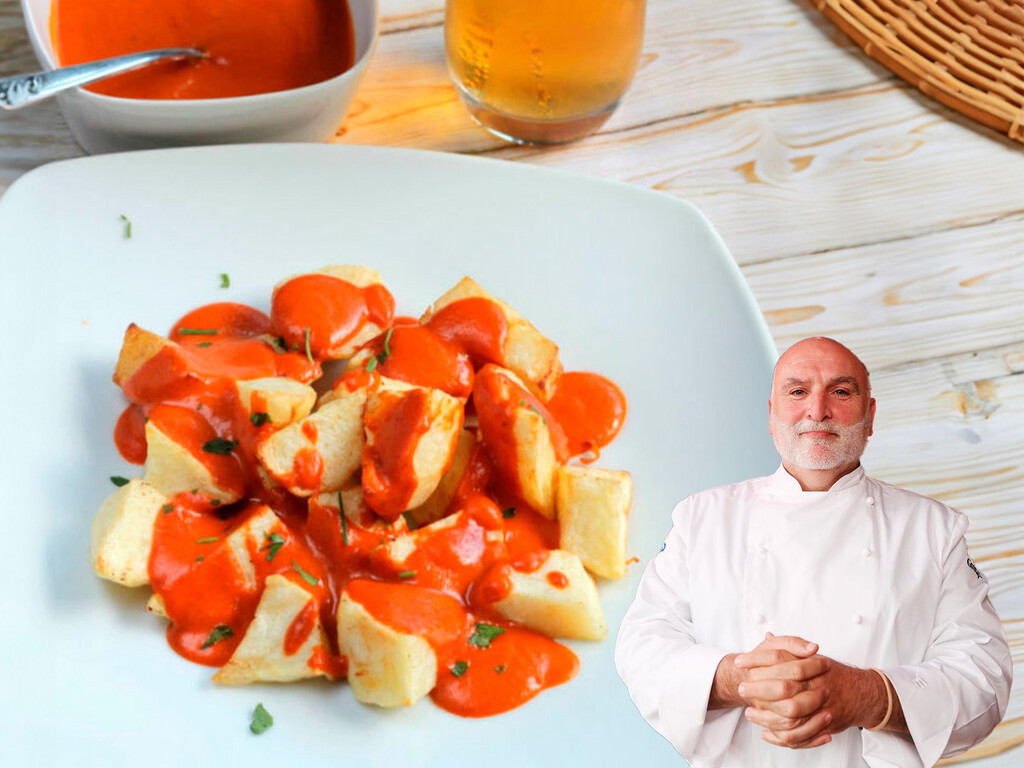Así hace José Andrés las patatas bravas: con cayena, pimentón y bastante tomate