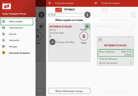 Tarjeta Multi Mirar Ultimo Viaje