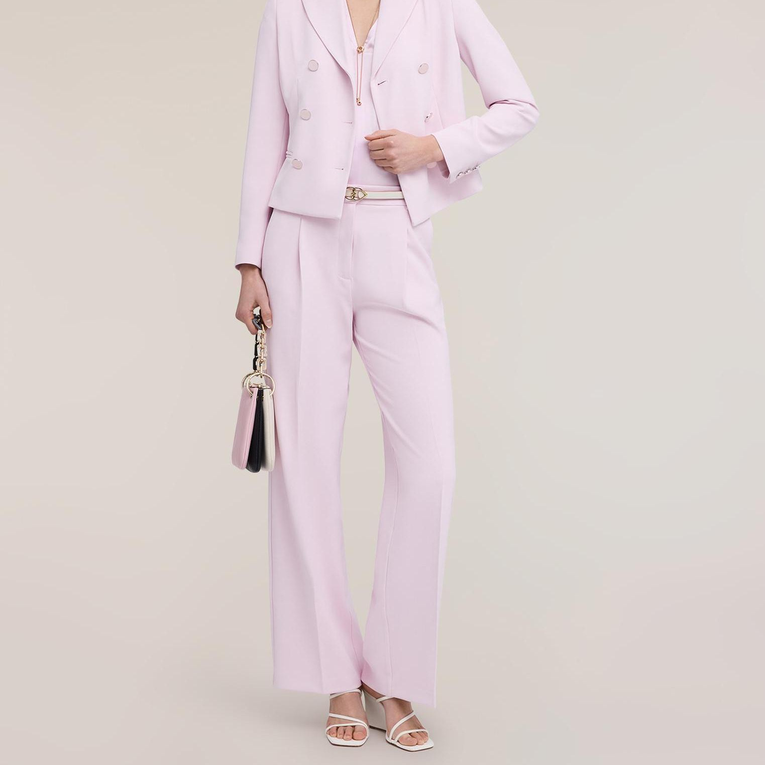 Pantalones de mujer palazzo de crepé cierre frontal sastre Motivi