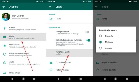 Cambiar Tamaño Letra Whatsapp Android