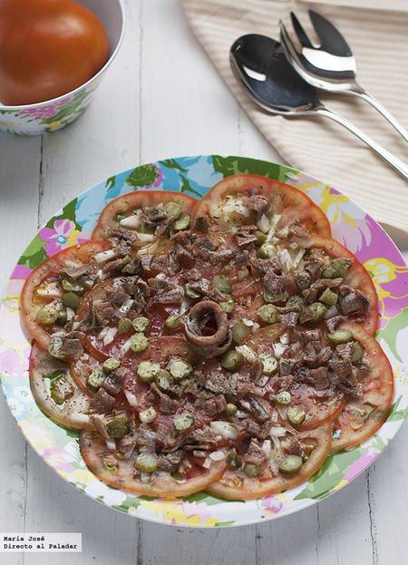 Carpaccio de tomate. Receta
