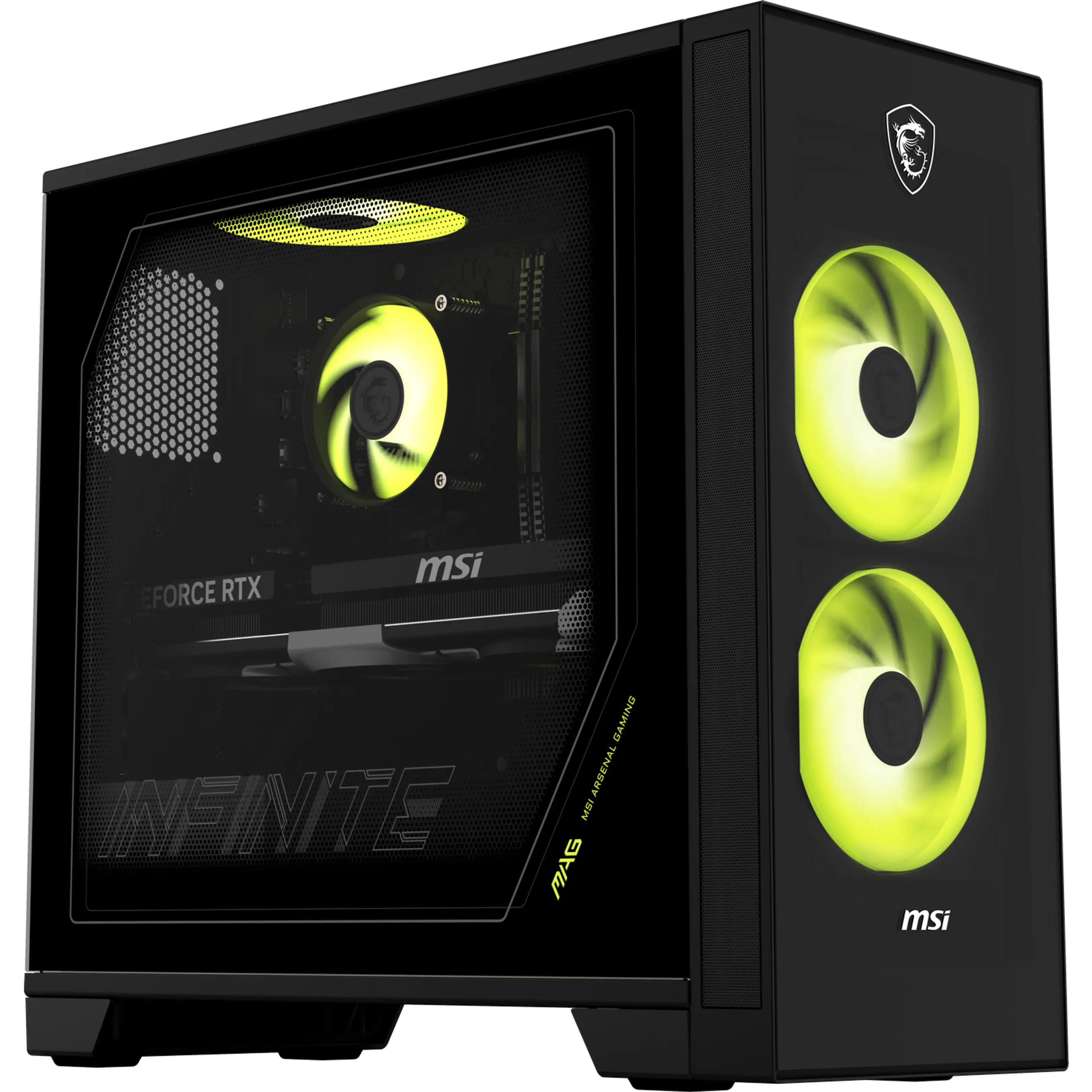 PC gaming - MSI MAG Infinite S AI 2NVL5-017EU, Intel® Core™ Ultra 5 225F, 16GB RAM, 512GB SSD, GeForce RTX™ 5060, Sin sistema operativo, Negro