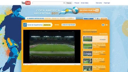 YouTube retransmitirá la Copa América 2011 en streaming directo