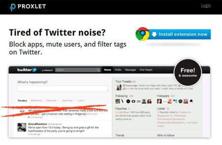 Proxlet, un complemento que ayuda a bloquear ciertas aplicaciones en Twitter
