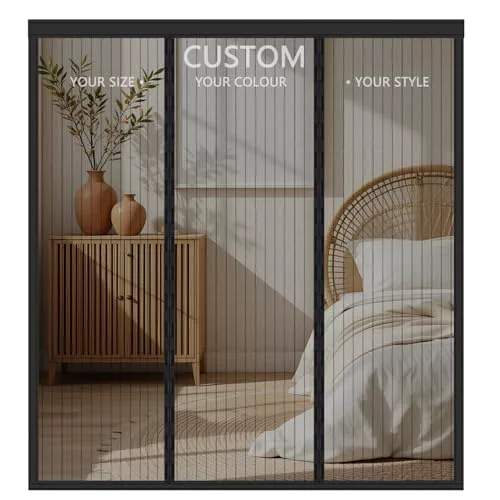 Mosquitera Puerta Magnética Hecha a Medida – Cortina Mosquitera Personalizable para Puertas Exteriores, Balcones y Terrazas – Cierre Automático por Imanes – Protección Total contra Insectos